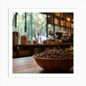 Coffee Beans In A Bowl Art Print