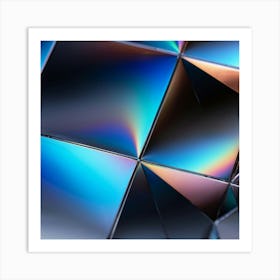 Close Up Of A Vibrant Holographic Pattern Shimmering With Iridescent Colors Against A Minimalist Ba (1) Art Print