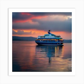 Cruise Ship At Sunset 5 Art Print