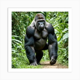 Gorilla In The Forest 3 Art Print