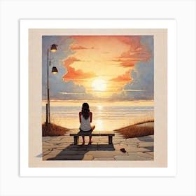 Sunset On The Beach Art Print