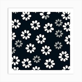 Black And White Flowers Art Print