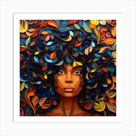 Abstract Afro-American Woman Art Print