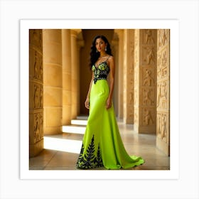 Lime Green Evening Gown 3 Art Print