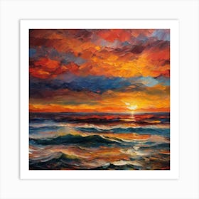 Sunset Over The Ocean Art Print