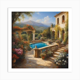 House By The Pool Art Print