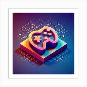 3d Game Controller Art Print