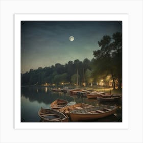 Moonlight On The Lake 7 Art Print