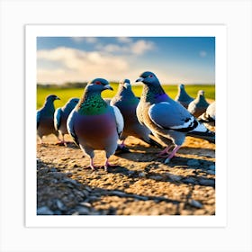 Pigeons 3 Art Print