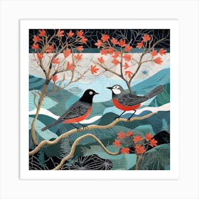 Bird In Nature Robin 11 Art Print