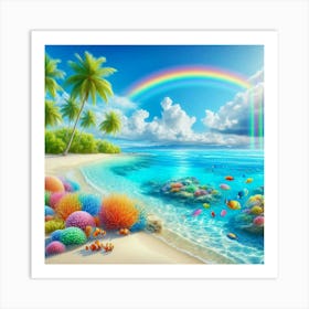 Rainbow Over The Ocean 3 Art Print