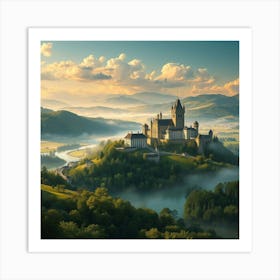 Castle In The Mist Art Print