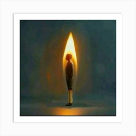 Man With A Candle Art Print