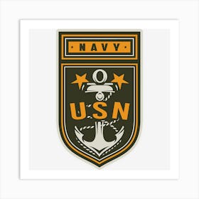 Us Navy Force Badge Art Print