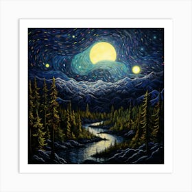 Night In The Mountains 1 Art Print