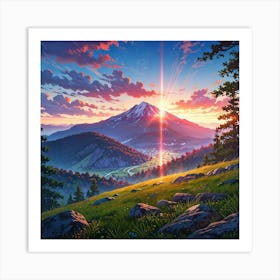 Sunset In The Mountains 29 Art Print