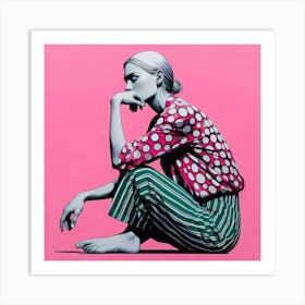 'The Girl In Pink' Art Print