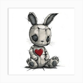 Bunny With Heart Poster