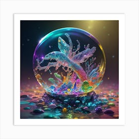 Dragon In A Glass Ball Art Print