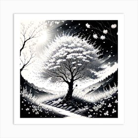 Tree In The Snow 8 Art Print