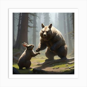 Bear And Bunny Art Print