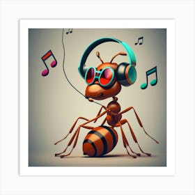 Ant Listening To Music Art Print