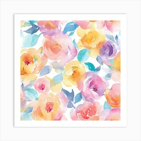 Watercolor Roses Art Print