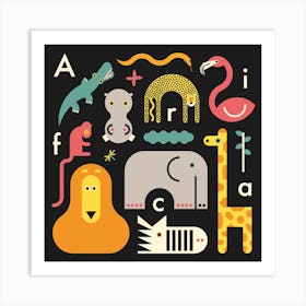 Africa Animals Square Art Print