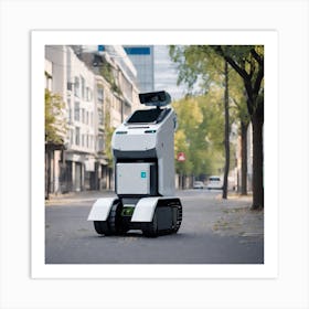 Robot On The Street 61 Art Print