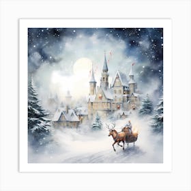 Ivory Illusions: Ethereal AI Winter Canvas Art Print