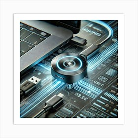 Sovereign Flame Usb C Hub Fast Data Transfer Art Print