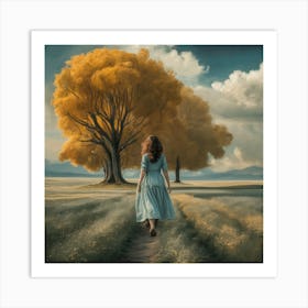 Serenity In Motion Ethereal Fields And Majestic Seascapes Photorealistic Art In Graceful Harmony (2) Art Print