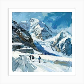 A Jungfraujoch In Switzerland Expressive Strokes Art Print