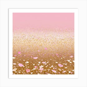 Pink Poppy Field astratto Art Print