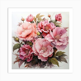 Pink Peonies Art Print