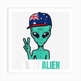 Funny Australian Alien Australia Flag Aussie Art Print