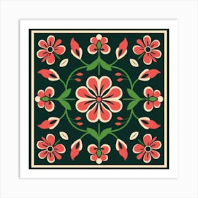 Floral Pattern Vector 1 Art Print