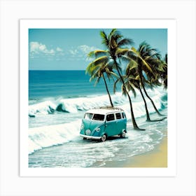 Vw Bus On The Beach3 Art Print