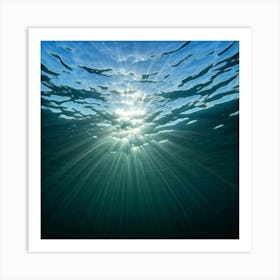 Underwater Sun Rays Art Print