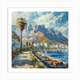 A Table Mountain In Cape Town Oil Painting Illus 1720033937 2 Art Print