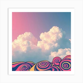 Psychedelic Clouds Art Print