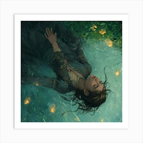 Girl In The Water 1 Art Print