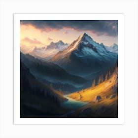 Landscape Painting 7 Art Print