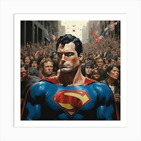 Superman In The Crowd Art Print 1 Art Print