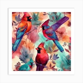 Cardinal Birds 1 Art Print