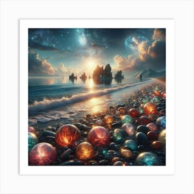 Spheres On The Beach 1 Art Print