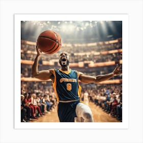 Basketball Player In Action 7 Art Print