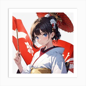 Kimono Girl Art Print