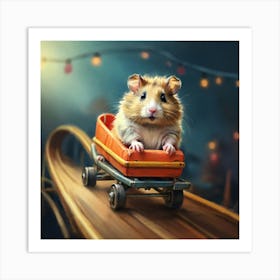 Hamster On A Roller Coaster Art Print