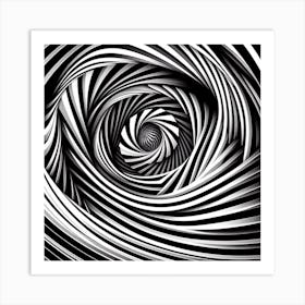 Black and white optical illusion 3 Art Print